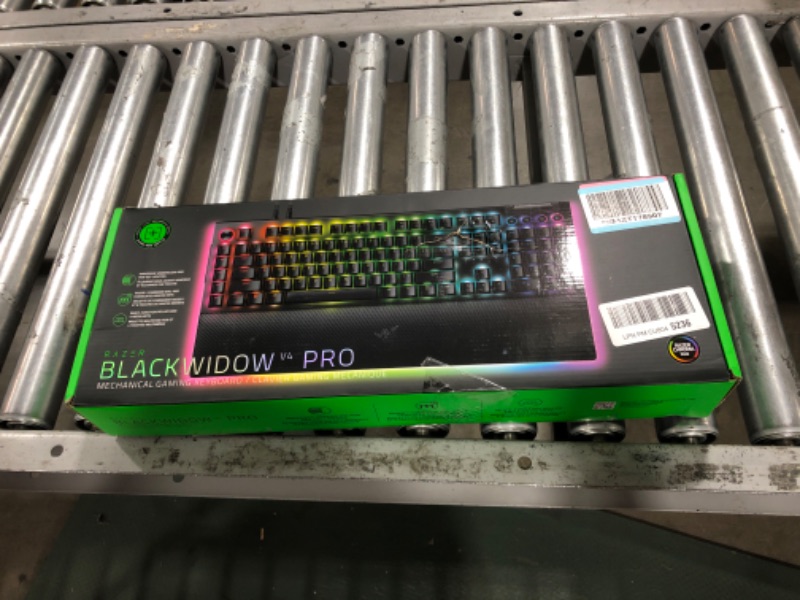 Photo 3 of Razer BlackWidow V4 Pro Wired Mechanical Gaming Keyboard: Yellow Mechanical Switches - Linear & Silent - Doubleshot ABS Keycaps - Command Dial - Programmable Macros - Chroma RGB - Magnetic Wrist Rest