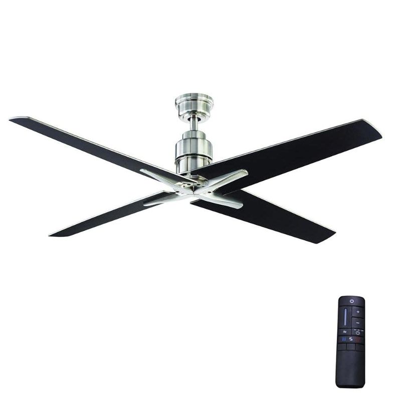 Photo 1 of Home Decorators Collection Virginia Highland 56 in. Indoor Brushed Nickel Ceiling Fan with Remote Control