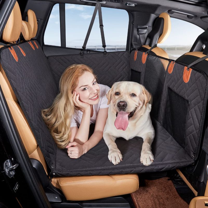 Photo 1 of YJGF Back Seat Extender for Dogs,Dog Car Seat Cover for Back Seat Bed Inflatable for Car Camping Air Mattress,Dog Hammock for Car Travel Bed,Non Inflatable Car Bed Mattress for Car SUV Truck (Black)