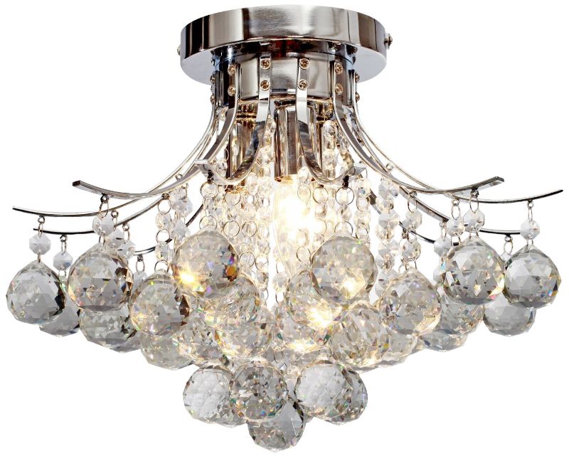 Photo 1 of in x Saint Mossi Chandelier Modern K9 Crystal Chandelier Light, Flush Mount Light Ceiling Chandelier Light Fixture for Dining Room Bathroom Bedroom Livingroom, 3-Light
very small 9x9 in