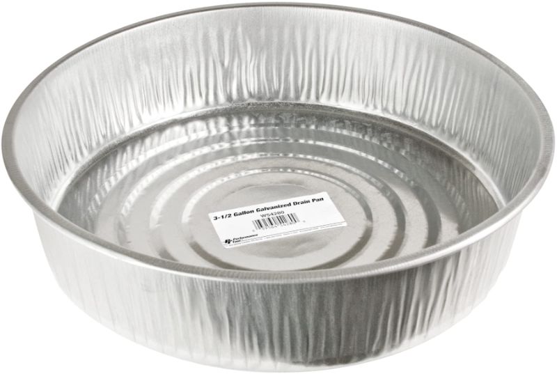 Photo 1 of Performance Tool W54280 3-1/2 Gal. Galvanized Drain Pan 3.5 Gallon Galvanized Drain Pan