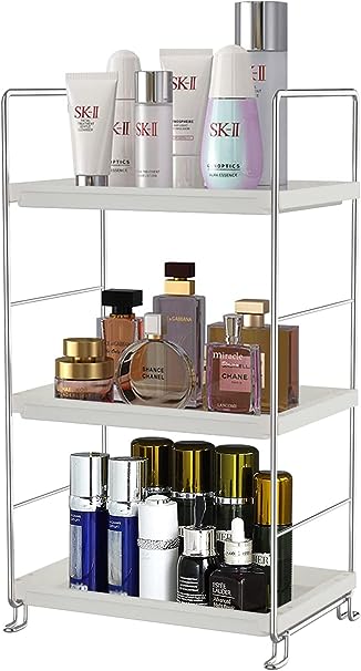 Photo 1 of Sekepingo 3-Tier Standing Storage Shelf Kitchen Bathroom Countertop Stackable Organizer Spice Rack Holder-Bathroom Countertop Organizer,Perfect for Bathroom,Bedroom,Kitchen,Vanity,Silver
