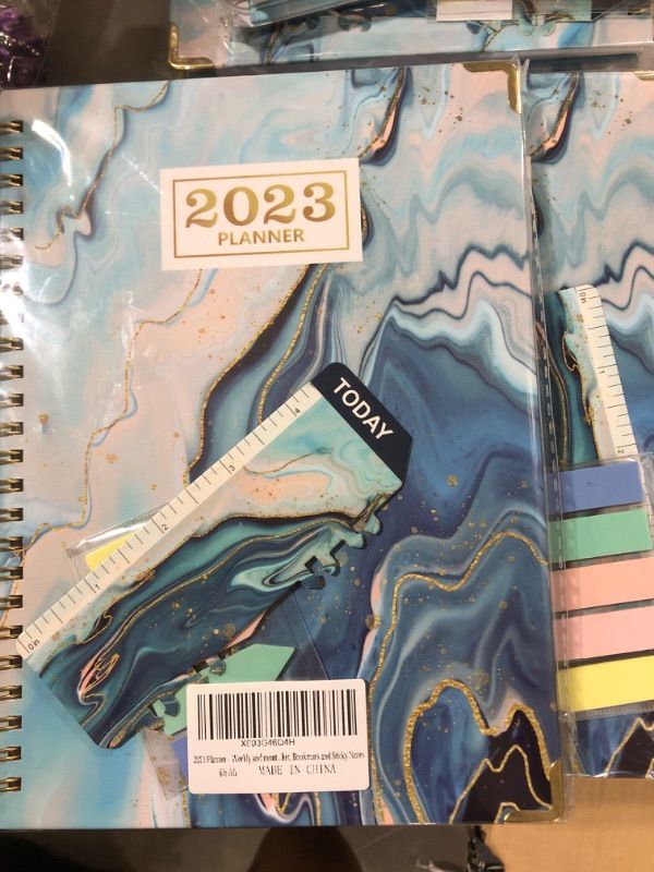 Photo 2 of 2023 Planner Weekly and monthly Planner 2023, Jan 2023 – Dec 2023, 6.3" x 8.5", Planner 2023 with 12 Monthly Tabs, Flexible Hardcover, Thick Paper, Back Pocket, Bookmark and Sticky Notes black
2PACKS 