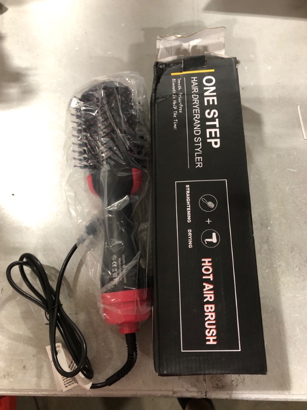 Photo 1 of All-in-one Hair Dryer and Heat Blower Brush, 3-Speed Adjustable Styling Coil with Negative Ion Anti-Crimp Women's Straight Brush Oval Shape
