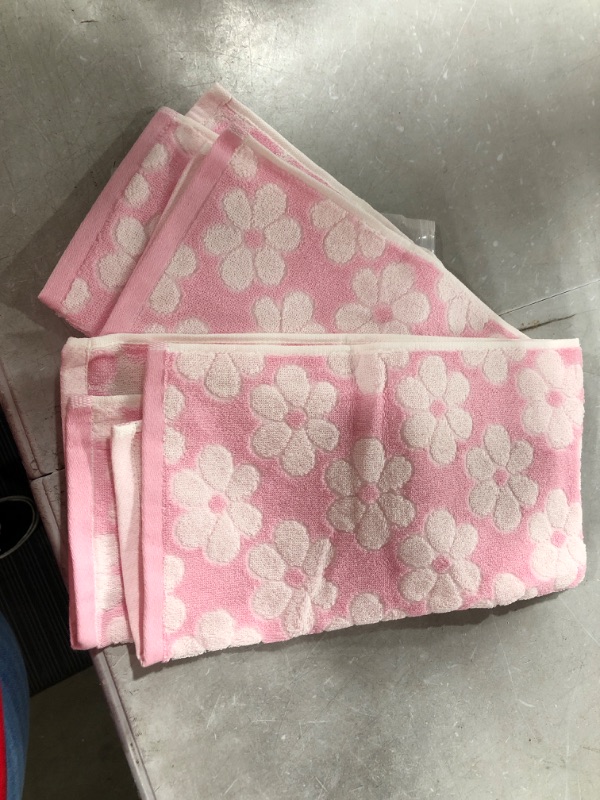 Photo 1 of 2 HAND TOWELS PINK FLOWERS