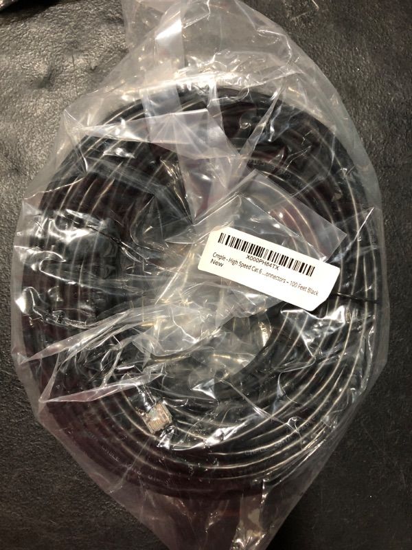 Photo 2 of cmple cat6 networking rj45 ethernet patch cable 100 feet black