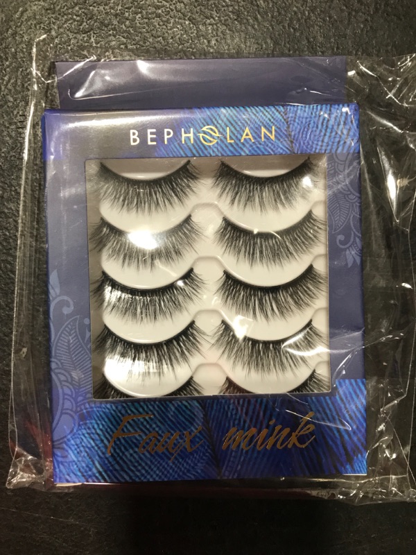 Photo 1 of BEPHOLAN 3 Pairs Faux Mink Fur Lashes, Natural Loook Eyelashes, Dramatic Round Look, XMZ26