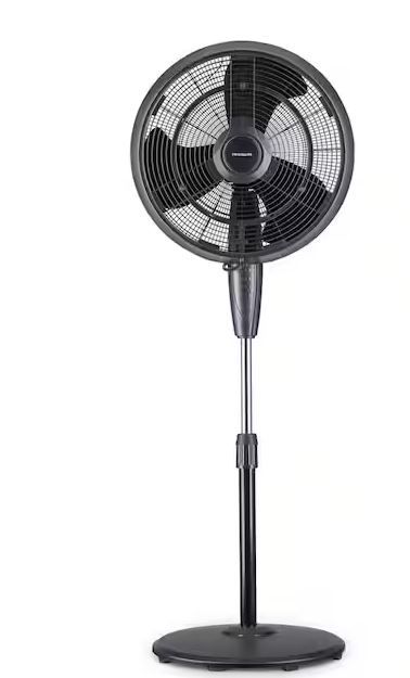 Photo 1 of 18 in. 3-Speed Wide-Angle Oscillating Outdoor Personal Fan Misting and Pedestal for Cool Down 500 sq. ft. - Black
