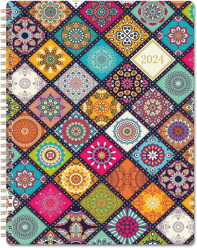 Photo 1 of 2023-2024 Planner - Calendar Planner, 8" x 10", Weekly Monthly Planner with Contacts + Calendar + Holidays + Twin-Wire Binding - Colorful Cover 