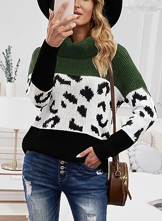 Photo 1 of Asvivid Chunky Turtleneck Sweaters for Women Long Sleeve Knit Pullover Sweater Jumper Tops  Medium