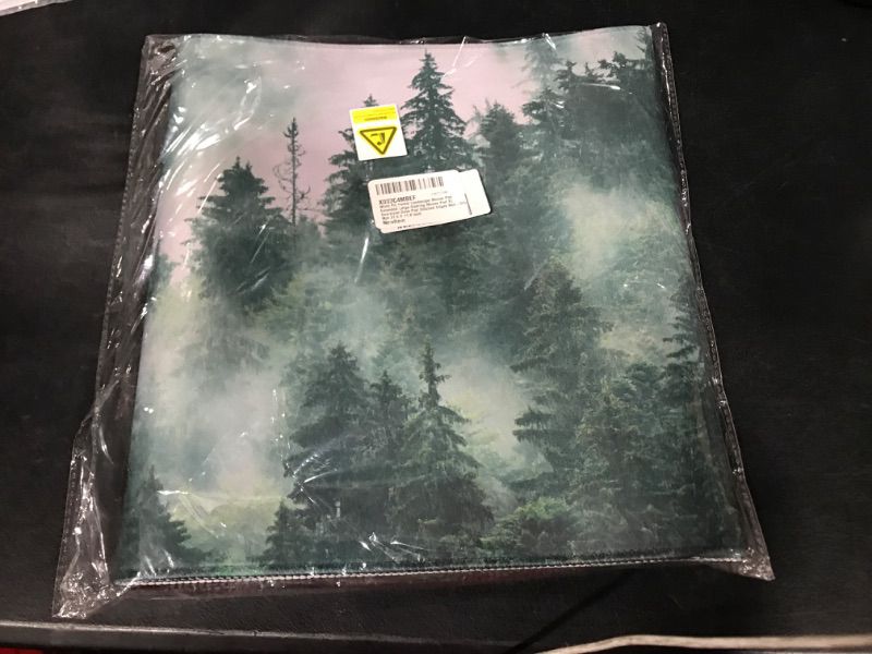 Photo 2 of Misty Fir Forest Landscape Mouse Pad Extended Large Gaming Mouse Pad XL Oversized Desk Pad Stitched Edges Non-Slip Mat 31.5 X 11.8 Inch