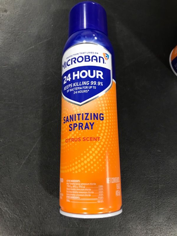 Photo 2 of Microban 24 Hour Disinfectant Sanitizing Spray, Citrus Scent, 15oz 15 Ounce (Pack of 1)