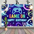 Photo 1 of EMDSPR 7x5FT Video Game Live Backdrop Movie Kids Happy Birthday Rock Music Cover Colorful Cake Table Decoration Photo Booth Studio Prop Vinyl BJRLPR70