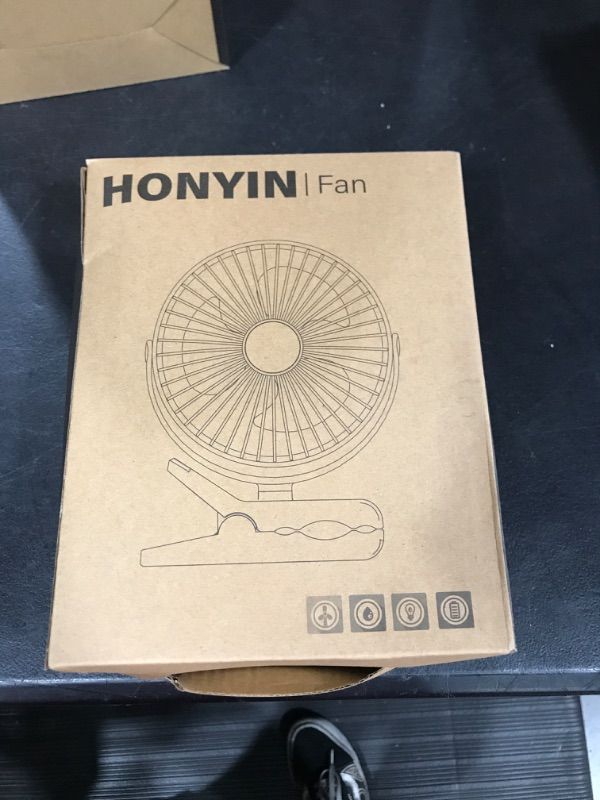 Photo 2 of HONYIN USB Clip on Fan, 720° Rotation Small Desk & Clip Fan, Personal Cooling Fan with Sturdy Clamp, 3 Speeds, Quiet Little Fan by USB Plug In, for Bedroom Office Desktop Treadmill Blue