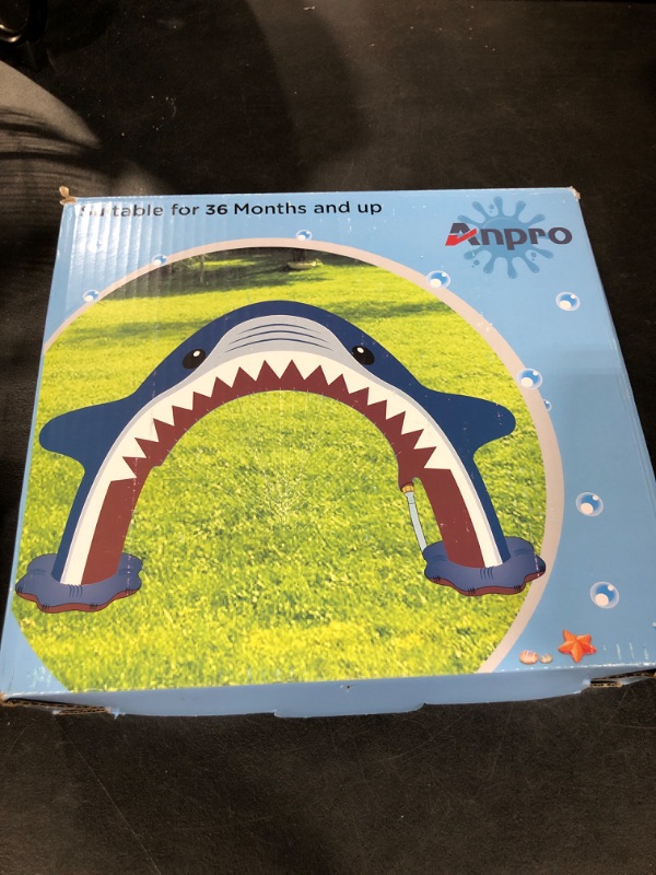 Photo 2 of Anpro Giant Shark Sprinkler Kids Inflatable Water Toy Summer Outdoor Play Sprinkler