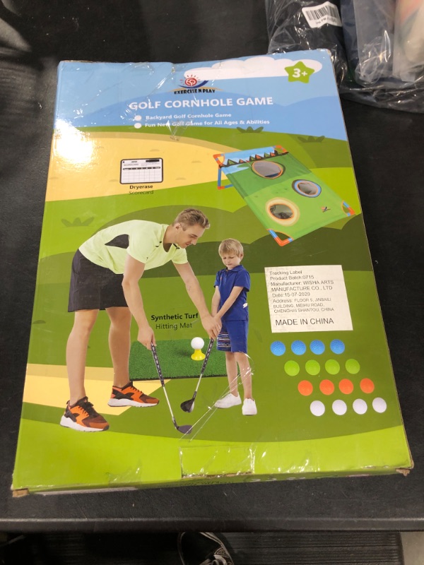 Photo 2 of Backyard Golf Cornhole Game Kit, Golf Practice Chipping Game with Chipping Target, 16 Balls, Hitting Mat, 2 Tees, Scoreboard, Carry Bag Best Ideal Outdoor Golf Gift for Adult and Kids