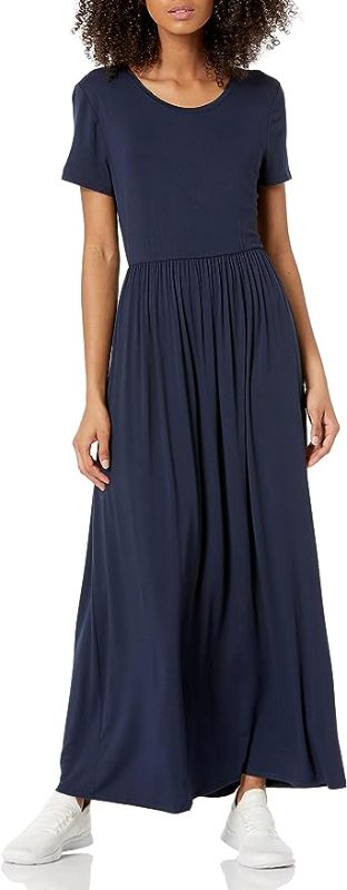 Photo 1 of Amazon Essentials Women's Short-Sleeve Waisted Maxi Dress Size Medium