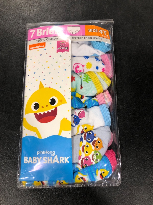 Photo 1 of Baby Shark Girls' Toddler Underwear Multipacks, Shark 7pk, 4T