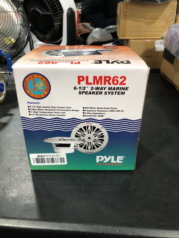 Photo 2 of Pyle PLMR62 Dual 6.5'' Water Resistant Marine Speakers, 2-Way Full Range Stereo Sound, Built-in Tweeters, 200 Watt, White (Pair)