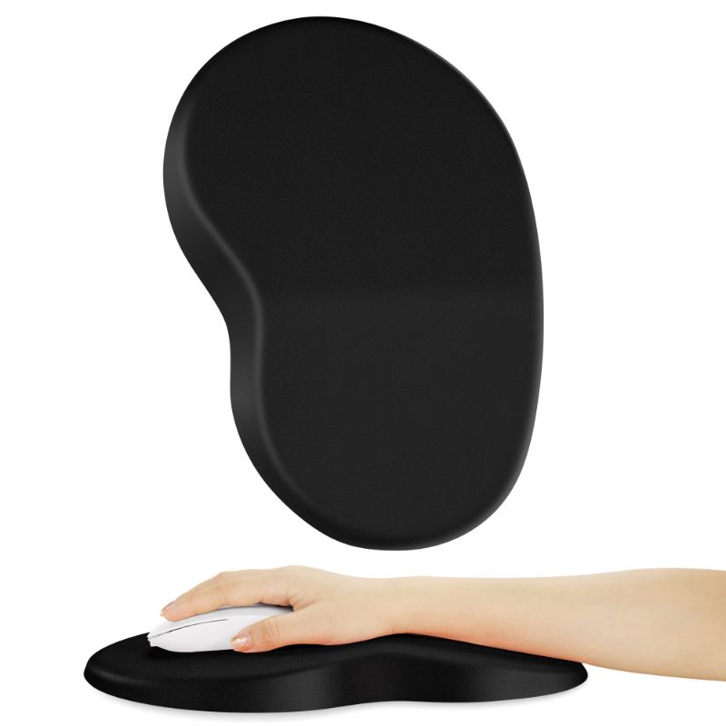 Photo 1 of Ergonomic Mouse Pad with Wrist Support, Relief Carpal Tunnel Pain Mousepad, Full Memory Foam with Non-Slip PU Gel Base, Comfortable Wrist Pad Mouse Pad for Computer Laptop Desktop Office Home(Black)