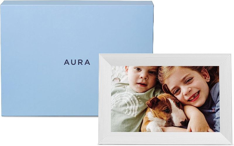 Photo 1 of Aura Carver 10.1" WiFi Digital Picture Frame | The Best Digital Frame for Gifting | Send Photos from Your Phone | Quick, Easy Setup in Aura App | Free Unlimited Storage | (Sea Salt) - SEALED - 
