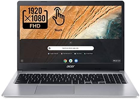 Photo 1 of Acer 2022 Chromebook 315 15.6" Full HD 1080p IPS Touchscreen Laptop PC, Intel Celeron N4020 Dual-Core Processor, 4GB DDR4 RAM, 64GB eMMC, Webcam, WiFi, 12 Hrs Battery Life, Chrome OS, Silver
