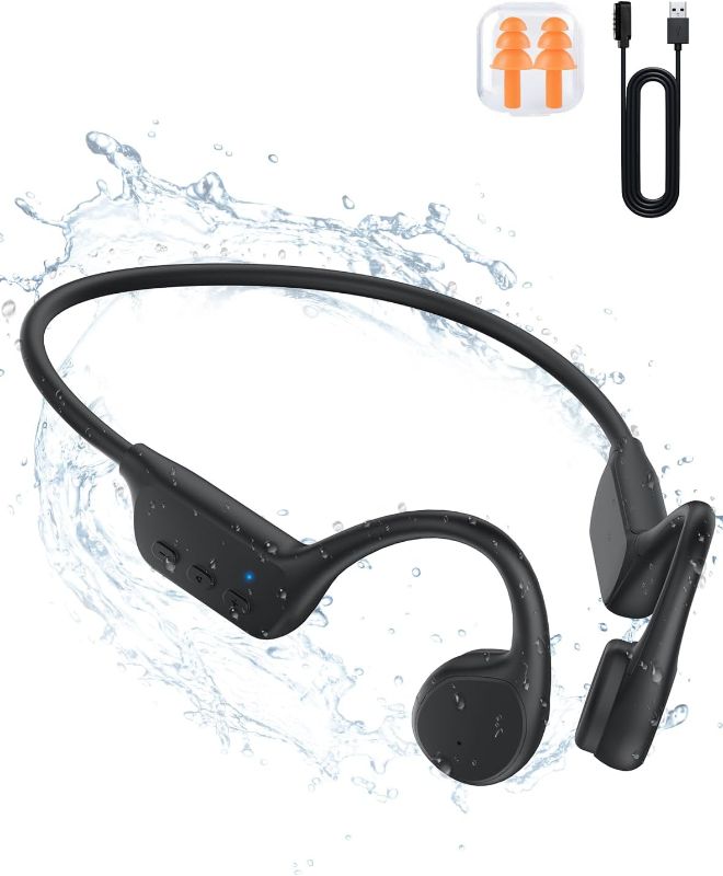 Photo 1 of Bone Conduction Headphones - Wireless Bluetooth 5.0 Open Ear Headphones, Built-in 32G Memory IP68 Waterproof Sports Headphones for Workout, Running, Hiking, Cycling
