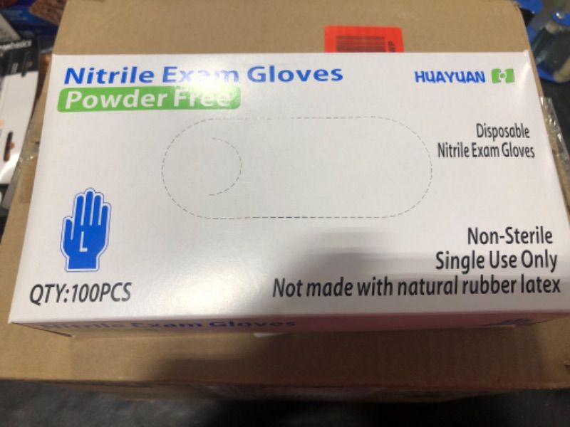 Photo 1 of 100 Count Nitrile Exam Gloves 1 Pack