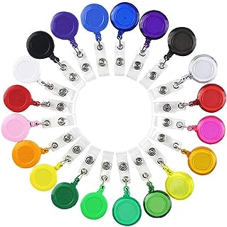 Photo 1 of  200pcs Retractable Badge Holder Reels with Clip for Name Card Key Card, 20 Colors

