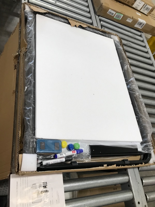 Photo 2 of Dry Erase Board with Stand, Double Sided Magnetic Whiteboard, 24 x 36 Portable Height Adjustable White Board with Aluminium Frame