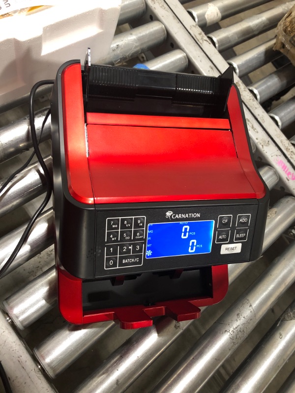 Photo 2 of CARNATION USA Cash Counter with Counterfeit Bill Detection - UV, Infrared, Magnetic, Metallic Thread, and Size Detection CR1800