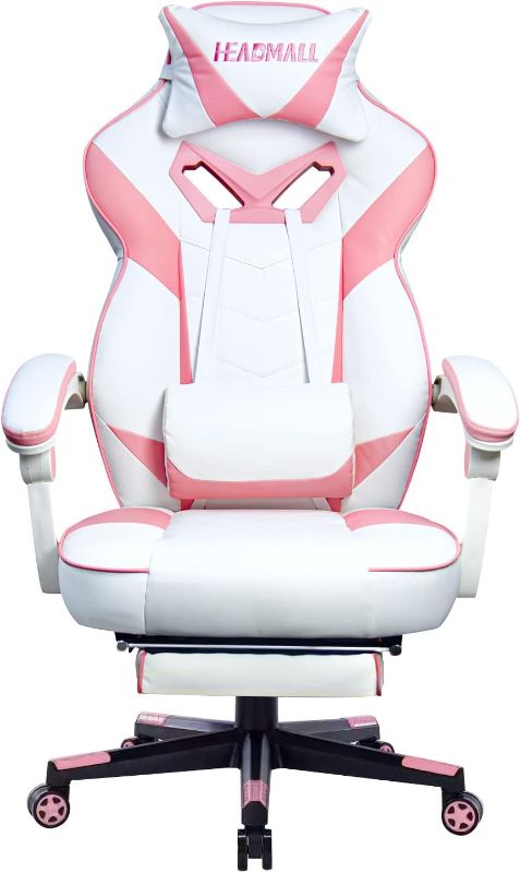 Photo 1 of HEADMALL Gaming Chair with Footrest in Option Ergonomic,Video Game Chairs with Lumbar and Head Pillow for Adults Teens Secret Lab
