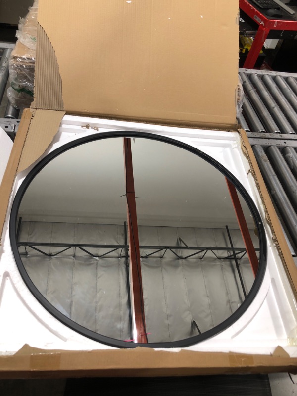 Photo 2 of  Large Round Mirror, Black 30 inch Wall Mirror 
