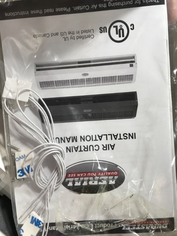 Photo 1 of Wall Mounted Air Curtain Fan - White 36 Inch Air Door - UL Certified Commercial Super Power Indoor Over Door Fan with Heavy Duty Door Limit Switch by DuraSteel Aerial Titan-1 White Titan-1 36" (inch)