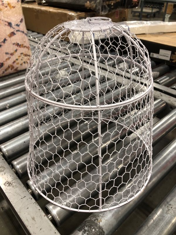 Photo 2 of  1 Pack Garden Chicken Wire Cloche -11.8 x 11.8 Inch Metal Squirrel Proof Wire Cloche-Plant Protectors and Covers for Keeping Bunny Chicken Animals Out Garden Decoration Long Using WHITE 