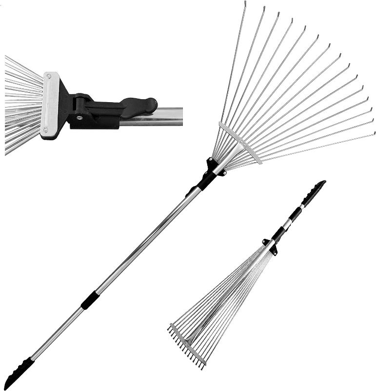 Photo 1 of Adjustable Metal Rake - Collapsible & Telescopic - Garden, Yard, & Lawn