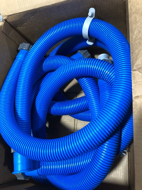 Photo 2 of 4 Pcs 1.5 Inches Accessory Pool Pump Hoses for Above Ground Pool 59 Inches Long Replacement Hose Pool Hose Filter Pump Hose Accessories with 4 Type B Hose Adapters for Pool Saltwater Systems (Blue)