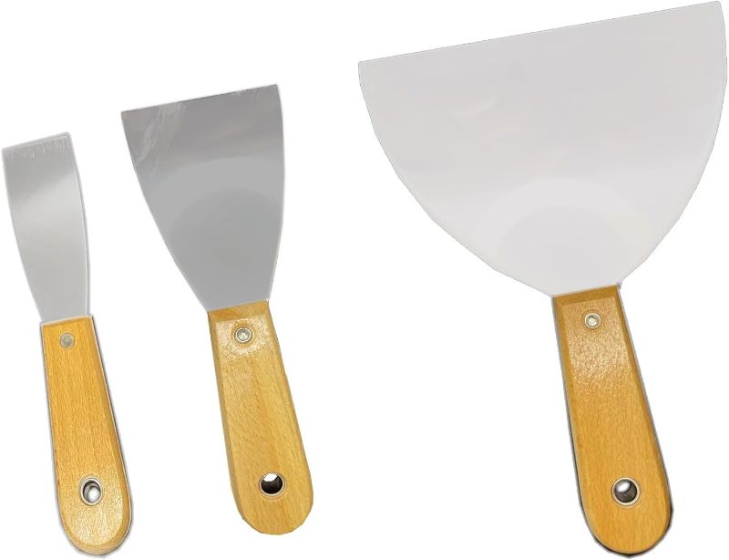 Photo 1 of 3Pcs Putty Knife Set, 1.5" 2.5" 6" Scraper Spackle Knife, Paint Scraper, Scraper Tool, No Rusting, Perfect For Repairing Drywall, Removing Wallpaper
