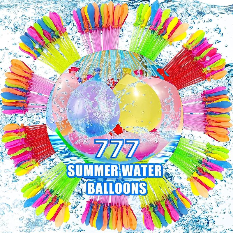 Photo 1 of 777 PCS Colorful Water Balloons - Quick-Fill Self-Sealing Balloons for Kids, Boys, Girls, and Adults - Ultimate Summer Fun for Pool Splash Parties and Outdoor Playtime
