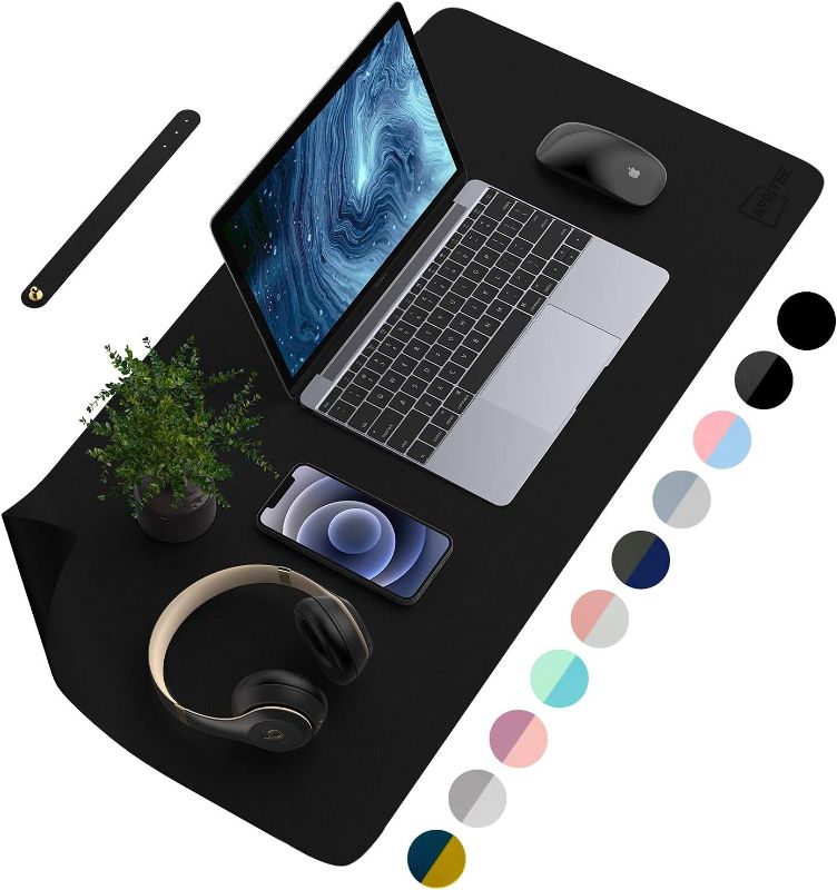 Photo 1 of KNODEL Desk Pad Protector Mat - Dual Side PU Leather Desk Mat Large Mouse Pad Waterproof Desk Organizers Office Home Table Decor Gaming Writing Mat Smooth