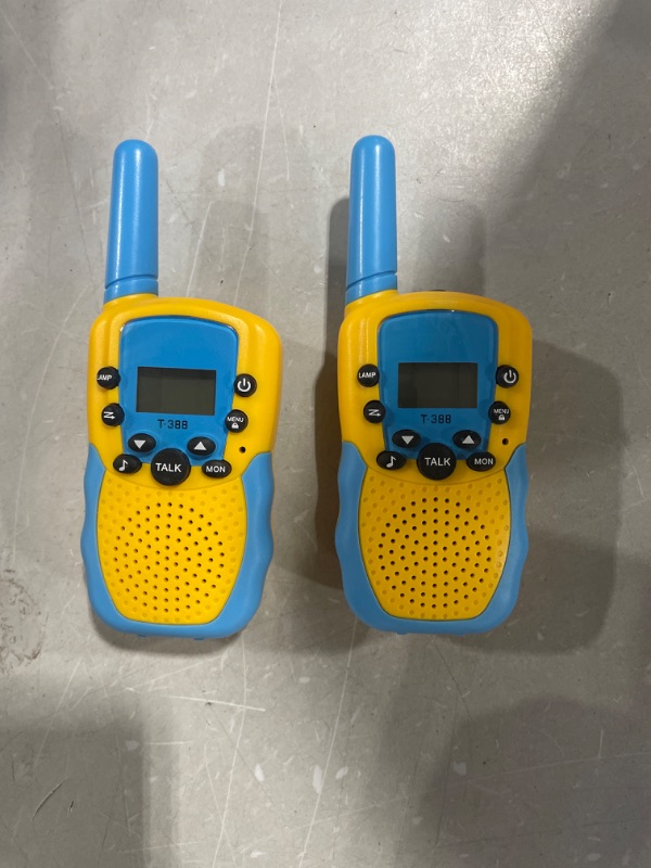 Photo 1 of 2 Pack Battery Operated Walkie Talkies for Kids with 22 Channels 2 yellow-blue See original listing
