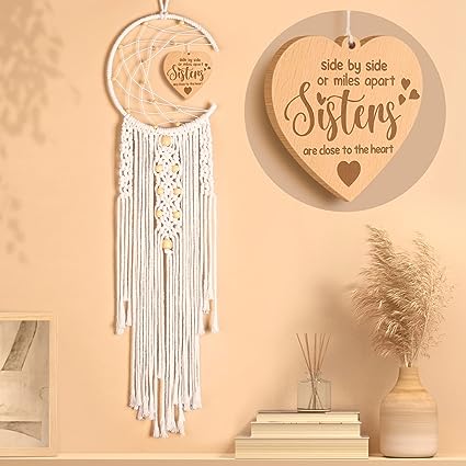 Photo 1 of 
Trabuono Mothers Day Sisters Gifts from Sister, Brother - Dream Catcher with Funny Warm Heart Pendant Birthday Gift for Sister, Sister in Law - Boho Home Wall Decor Sister, Soul Sister Gift for Women
