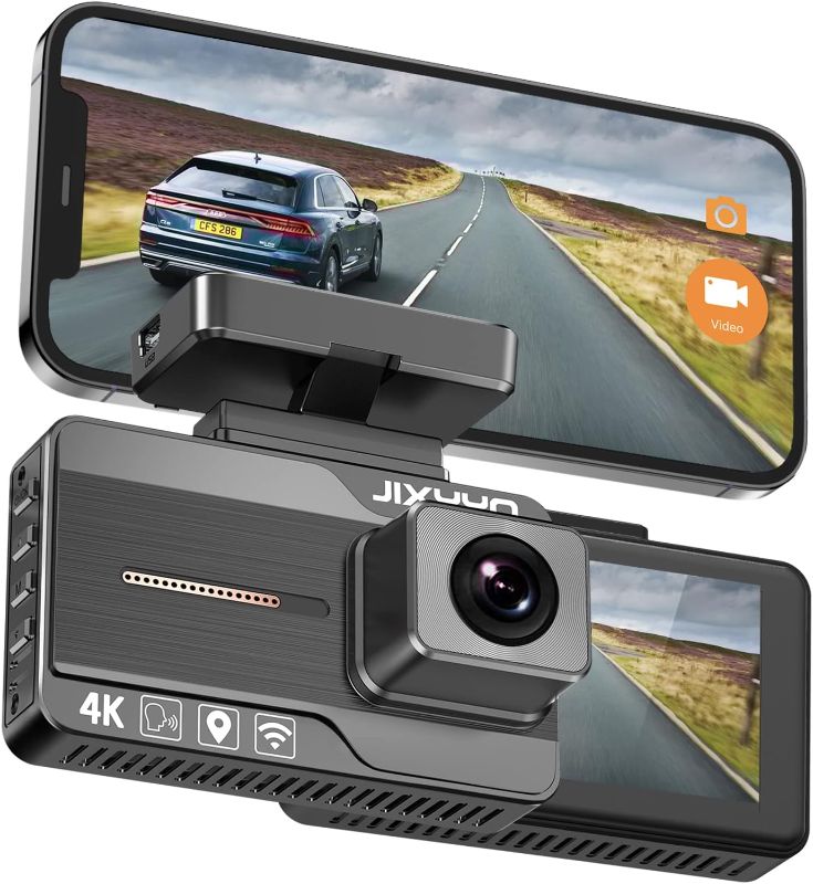 Photo 1 of Dash Cam Front 4K and Rear 1080P, Built-in WiFi GPS, 3" IPS Screen, Dual Dash Camera for Cars, 170° Wide Angle Dashboard Camera Recorder, Night Vision, WDR, Loop Recording, 
