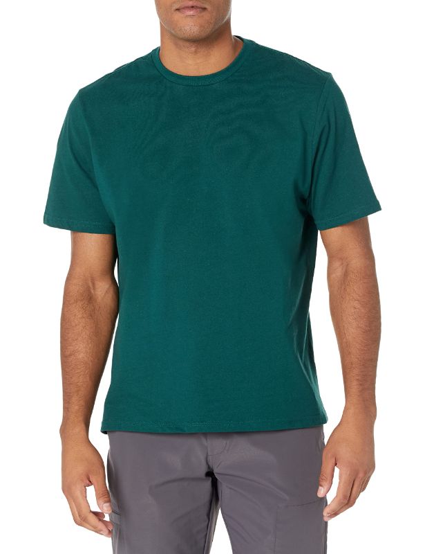 Photo 1 of Amazon Essentials Men's Short-Sleeve Crewneck T-Shirt, Pack of 2 2 Dark Green Medium