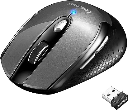 Photo 1 of LeadsaiL Wireless Mouse for Laptop, 2.4G Portable Slim Cordless Computer Mouse Less Noise for Laptop Optical Mouse with 6 Buttons,USB Mouse for Windows 10/8/7/Mac/MacBook Pro/Air/HP/Dell/Lenovo/Acer Grey