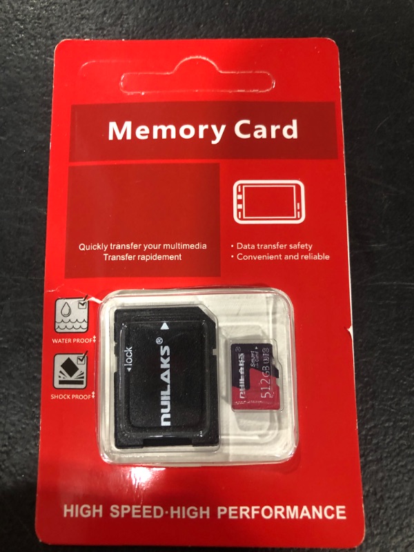 Photo 2 of 512GB Micro SD Card with Adapter High Speed TF Card Class 10 Memory Card for Smartphone,Camera,Surveillance,Dash Cam and Drone(512GB)