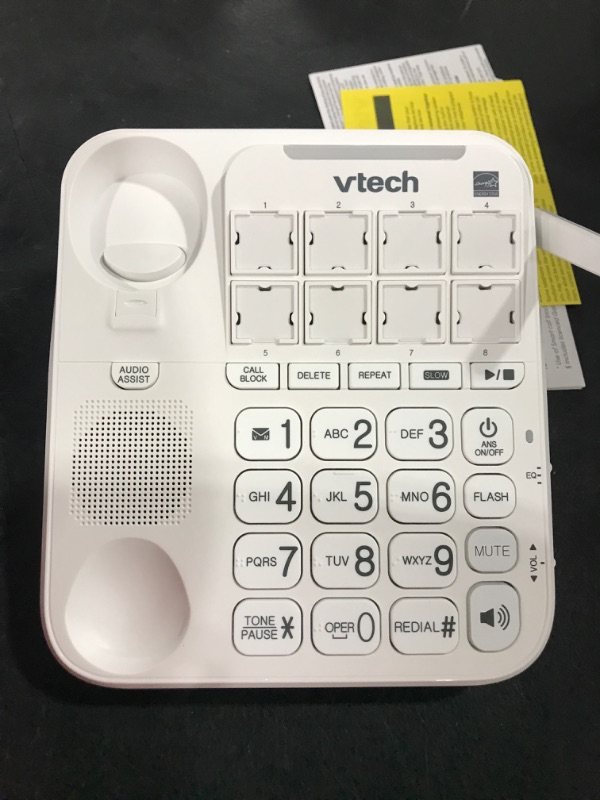 Photo 2 of VTech SN5147 Amplified Corded/Cordless Senior Phone with Answering Machine, Call Blocking, 90dB Extra-loud Visual Ringer, One-touch Audio Assist on Handset up to 50dB, Big Buttons and Large Display