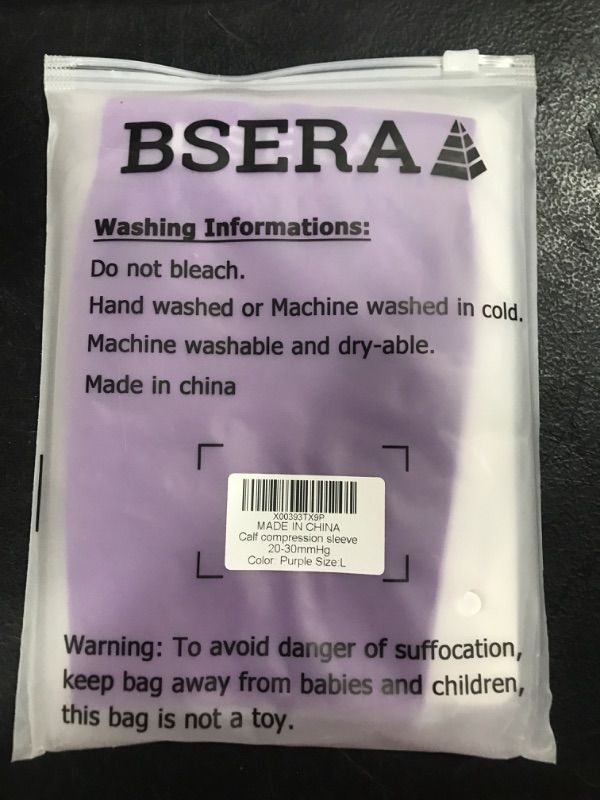 Photo 2 of [Color- Purple] BSERA Calf Compression Sleeve Women, 2 Pairs 20-30mmHg Footless Compression Socks for Swelling Shin Splints Varicose Veins- Purple