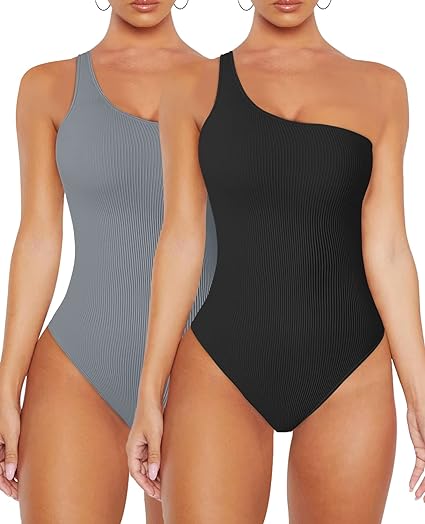 Photo 1 of [Size L] VVX Short Sleeve Bodysuit for Women Square Neck Thong T Shirt Bodysuits Sexy Womens Body Suits Tops 