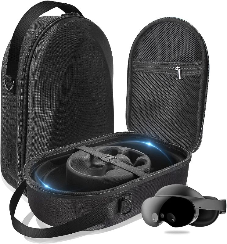 Photo 1 of Carrying Case for Oculus/Meta Quest Pro, Hard Travel Case All-in-One VR Gaming Accessories Storage, Compatible for Elite Strap Headset and Controllers and More Accessories
